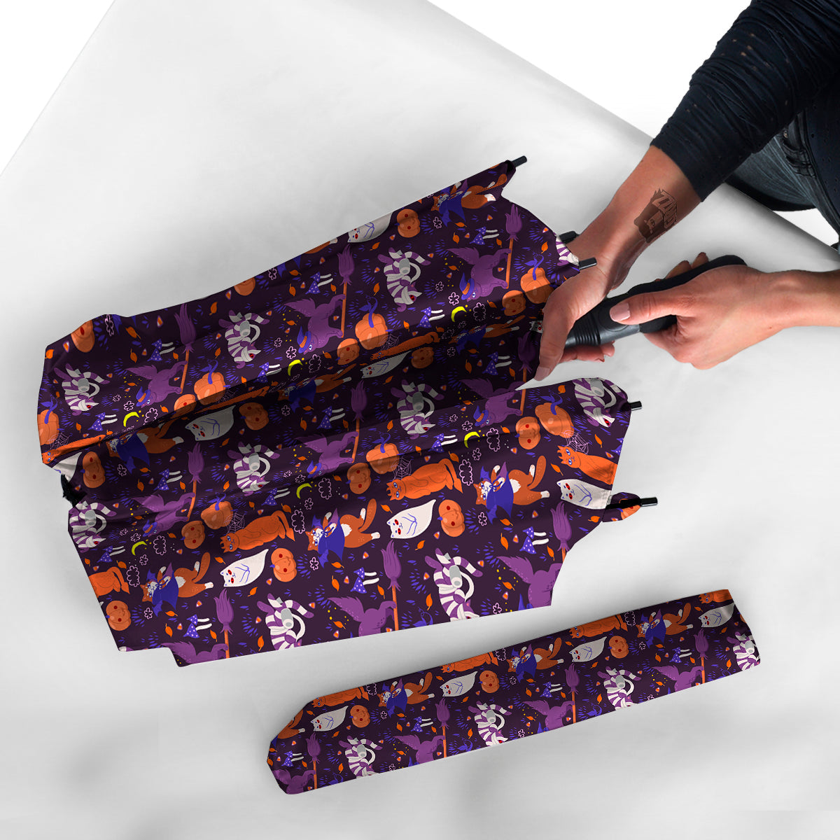 Cute Cats Halloween Print Pattern Umbrella-grizzshop