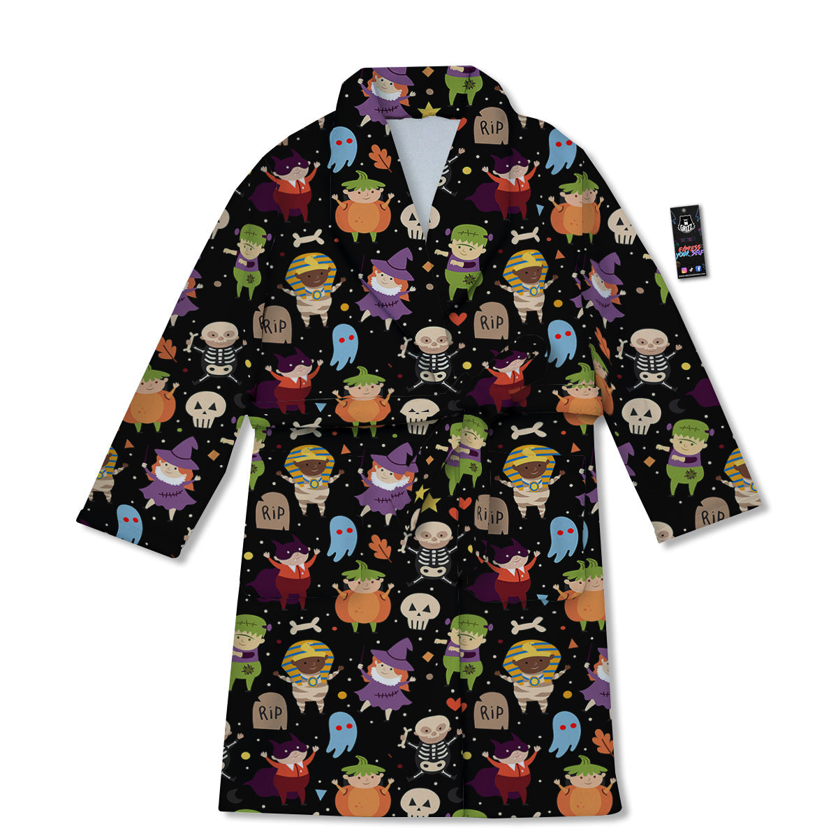 Cute Children Halloween Print Pattern Bathrobe-grizzshop