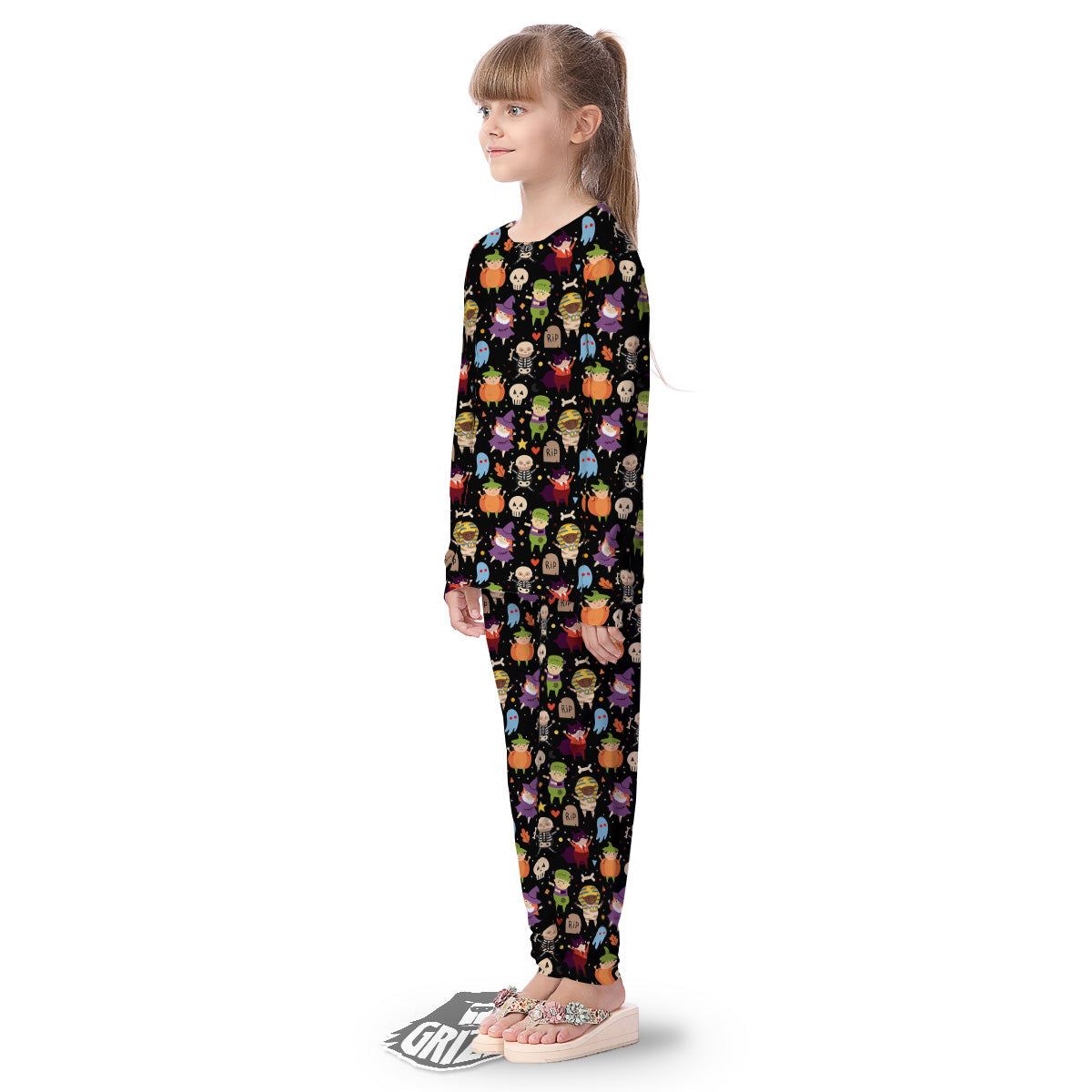 Cute Children Halloween Print Pattern Kid's Pajamas-grizzshop