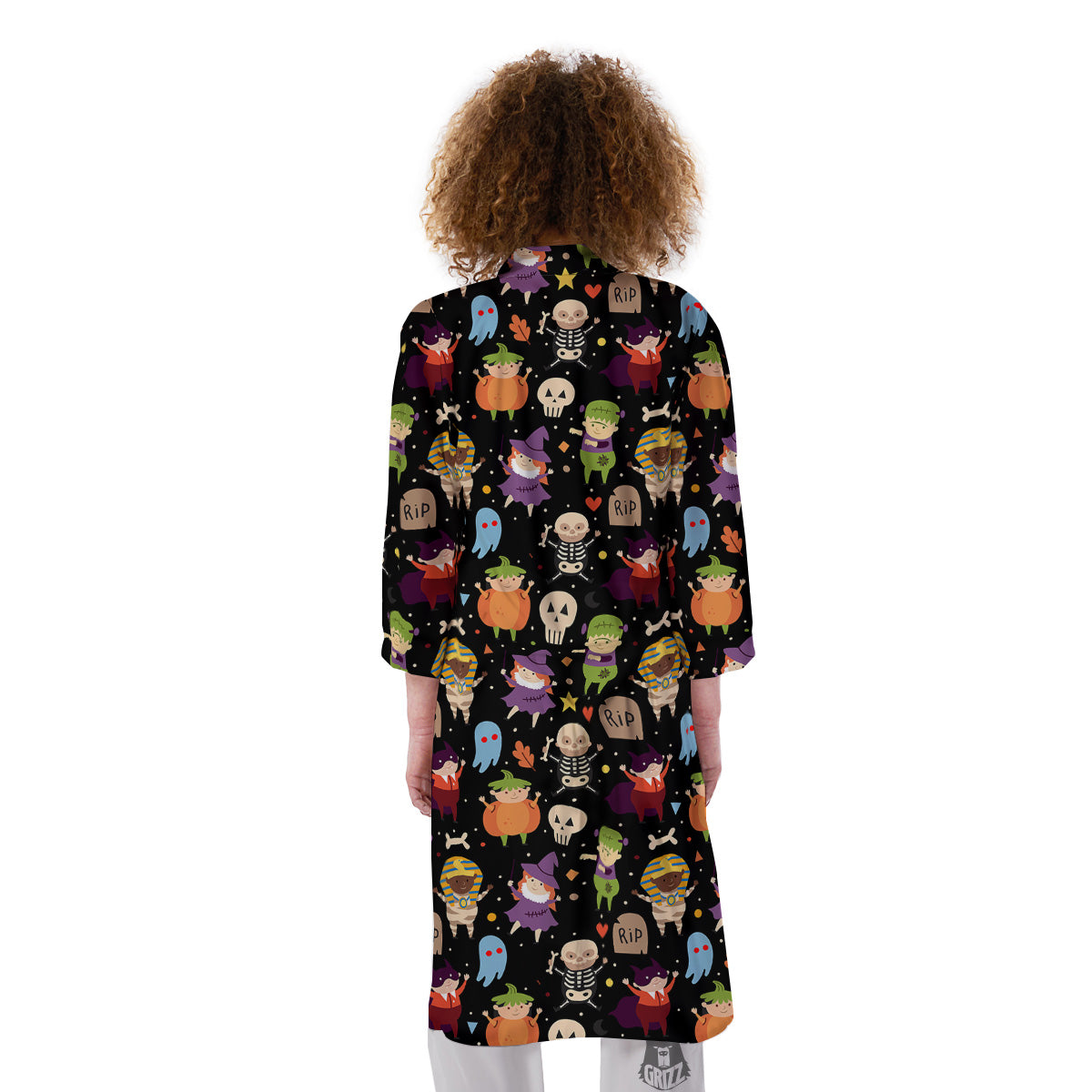 Cute Children Halloween Print Pattern Kimono-grizzshop