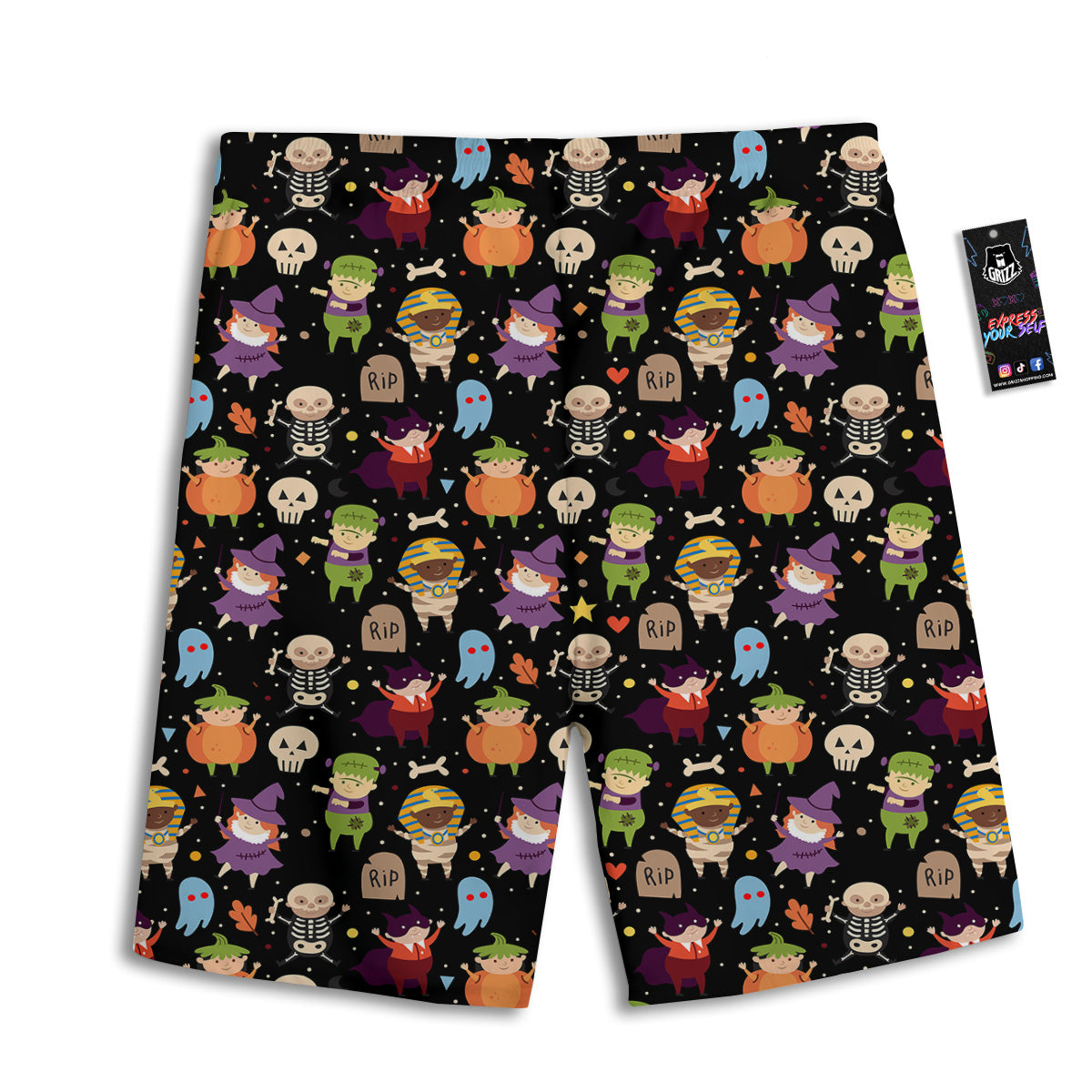 Cute Children Halloween Print Pattern Men's Athletic Shorts