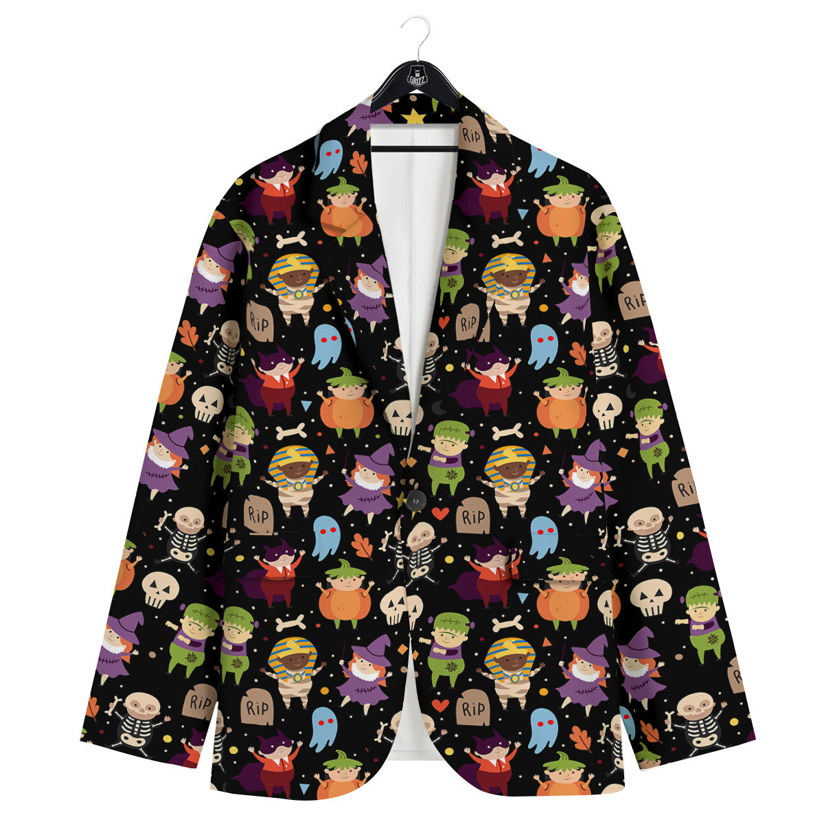 Cute Children Halloween Print Pattern Men's Sport Coat-grizzshop