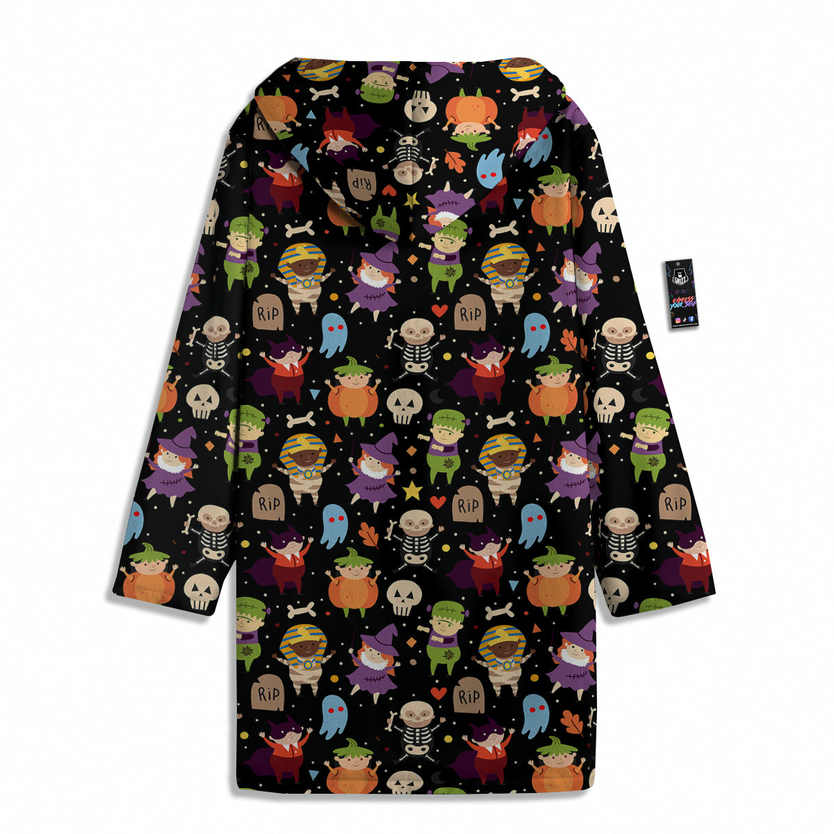 Cute Children Halloween Print Pattern Men's Windbreaker Jacket-grizzshop