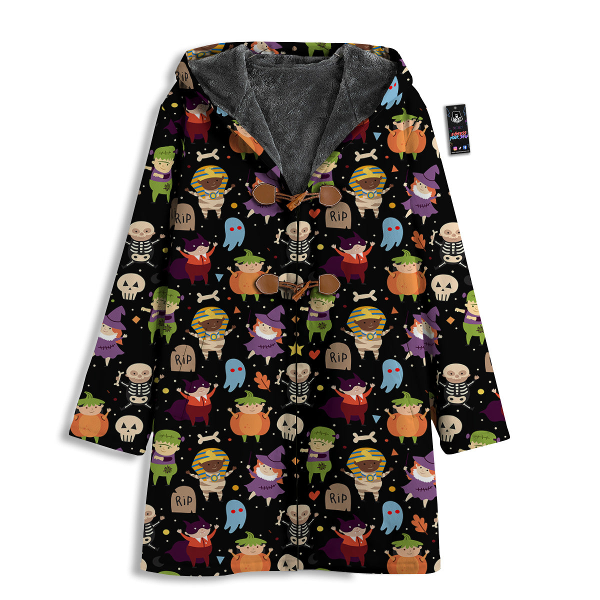 Cute Children Halloween Print Pattern Men's Windbreaker Jacket-grizzshop