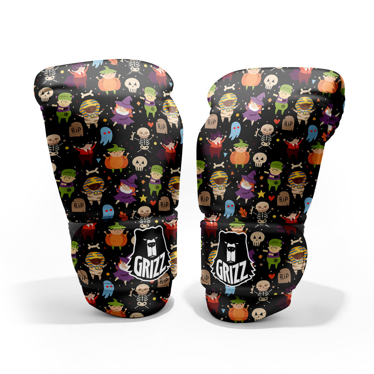 Cute Children Halloween Print Pattern Pro Boxing Glove