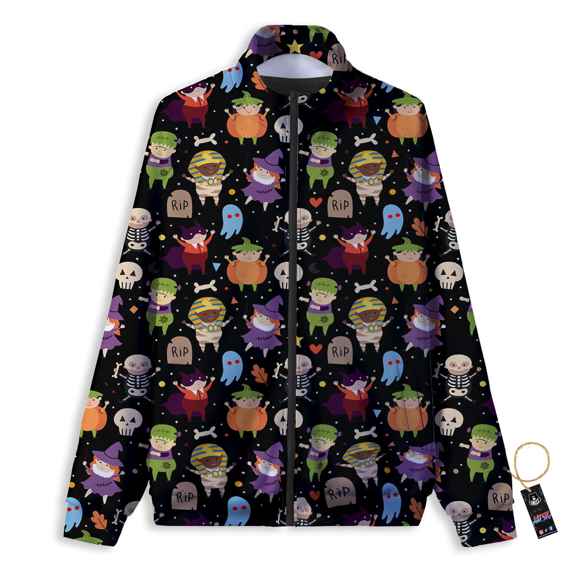 Cute Children Halloween Print Pattern Track Jacket-grizzshop