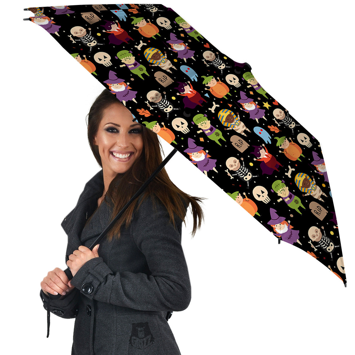 Cute Children Halloween Print Pattern Umbrella-grizzshop