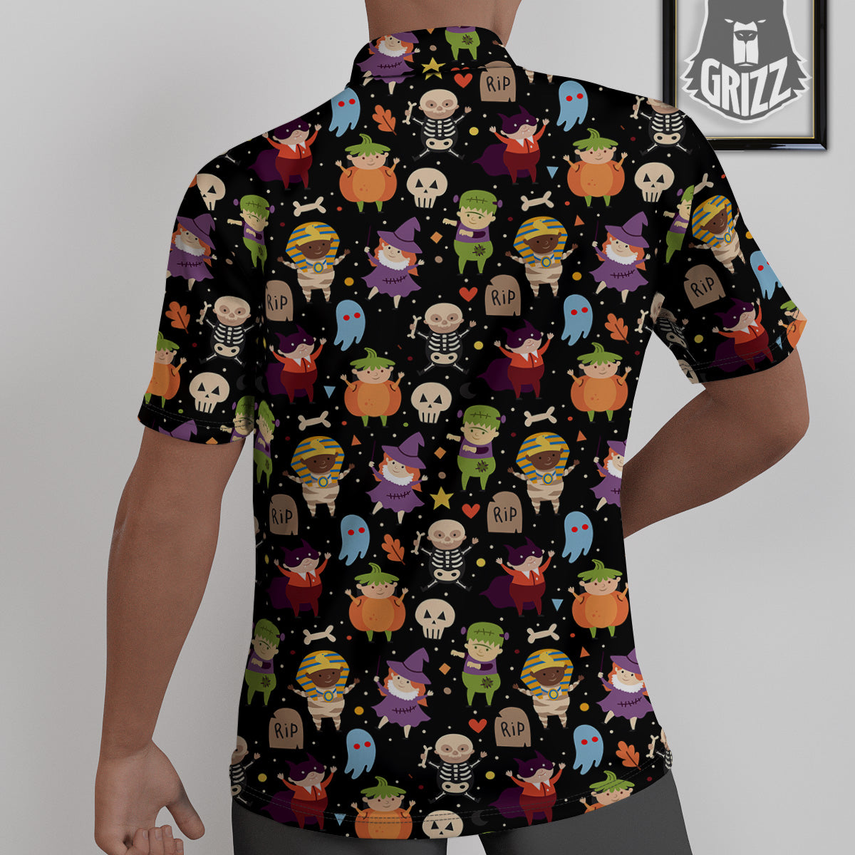 Cute Children Halloween Print Pattern Untucked Shirts-grizzshop