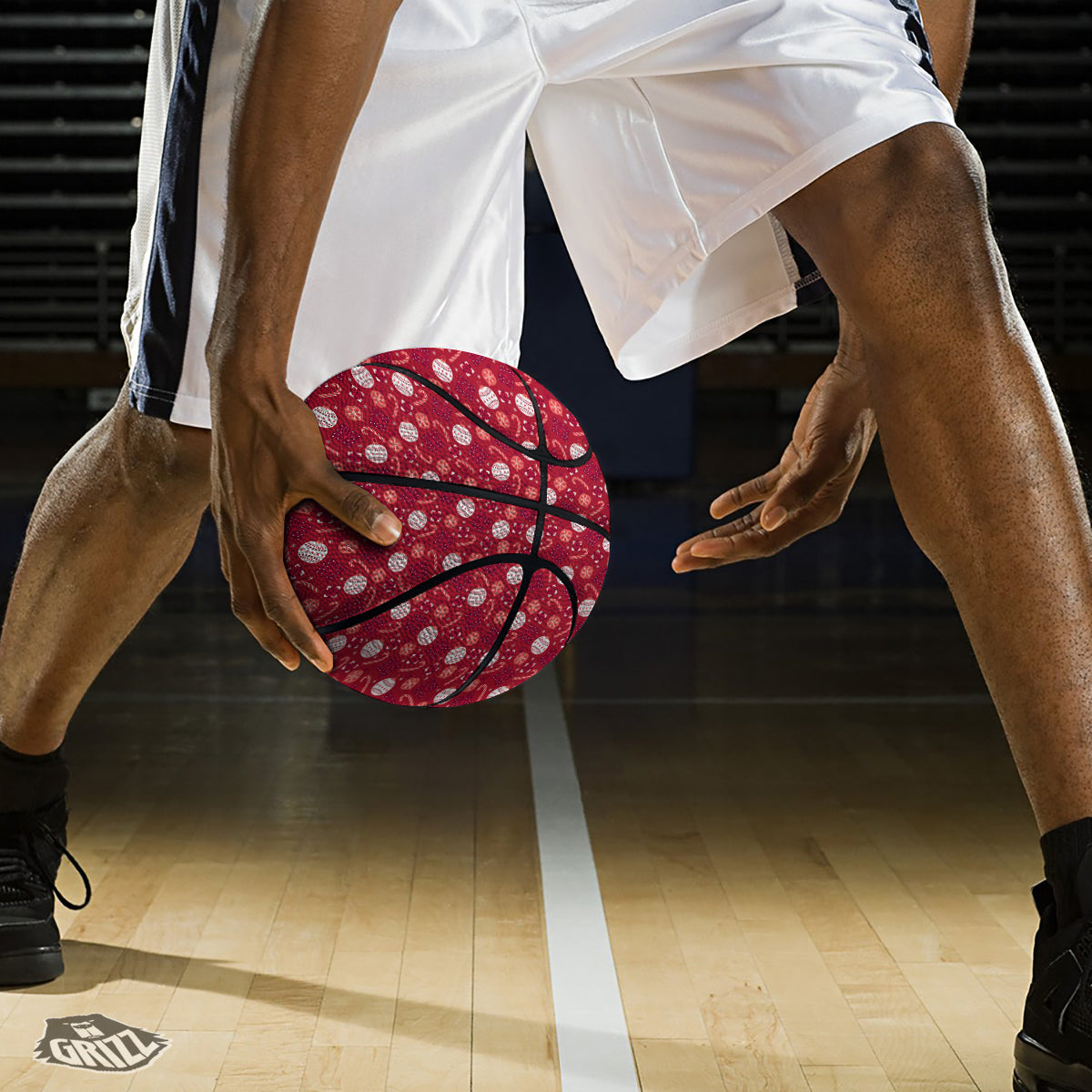 Cute Christmas Elements Print Pattern Basketball-grizzshop