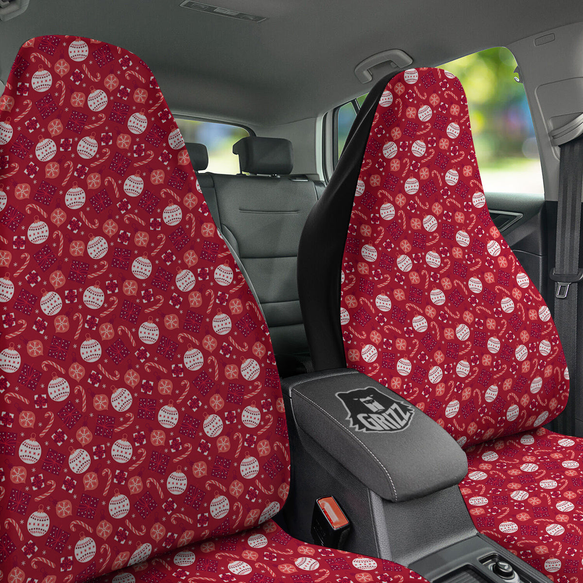 Cute Christmas Elements Print Pattern Car Seat Covers-grizzshop