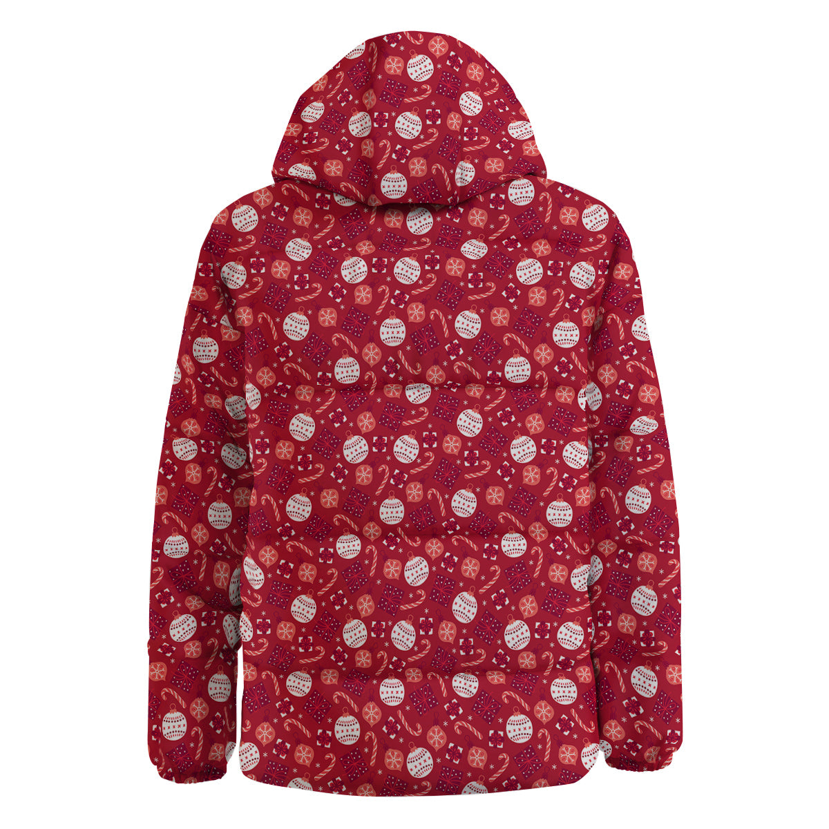 Cute Christmas Elements Print Pattern Down Jacket-grizzshop