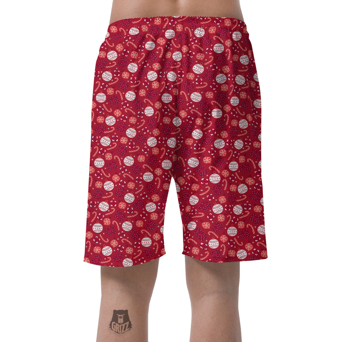 Cute Christmas Elements Print Pattern Men's Shorts-grizzshop