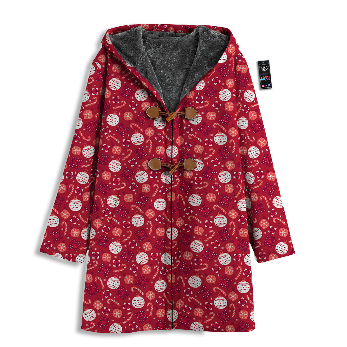 Cute Christmas Elements Print Pattern Men's Windbreaker Jacket-grizzshop