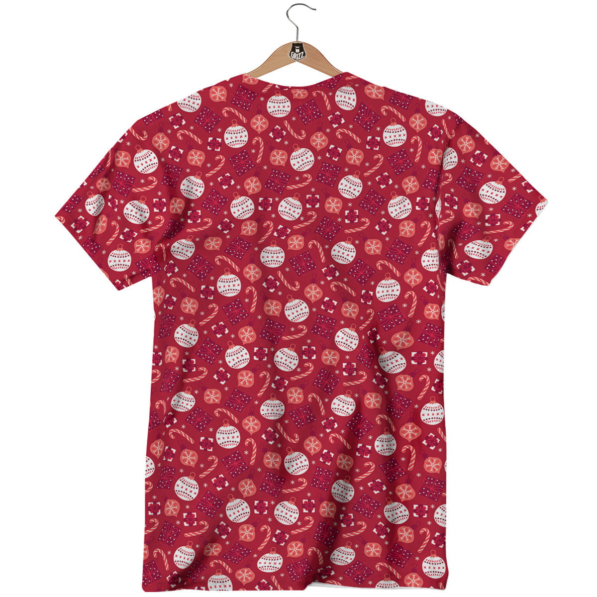 Cute Christmas Elements Print Pattern T-Shirt-grizzshop