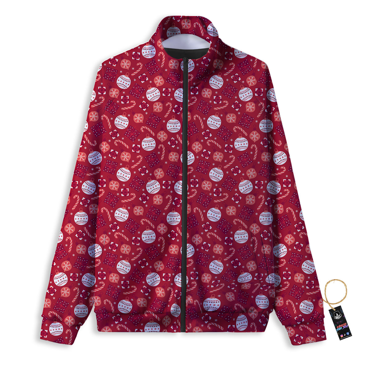 Cute Christmas Elements Print Pattern Track Jacket-grizzshop