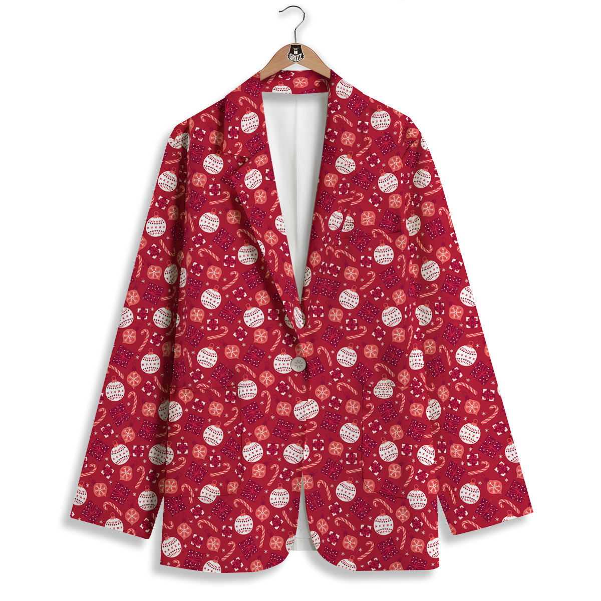 Cute Christmas Elements Print Pattern Women's Blazer-grizzshop