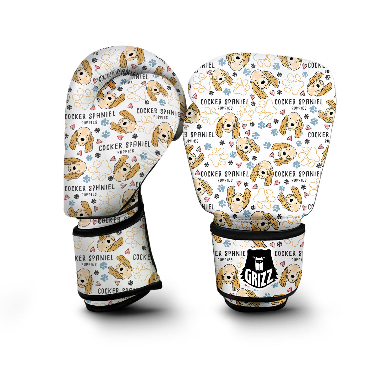 Cute Cocker spaniel Print Pattern Boxing Gloves-grizzshop