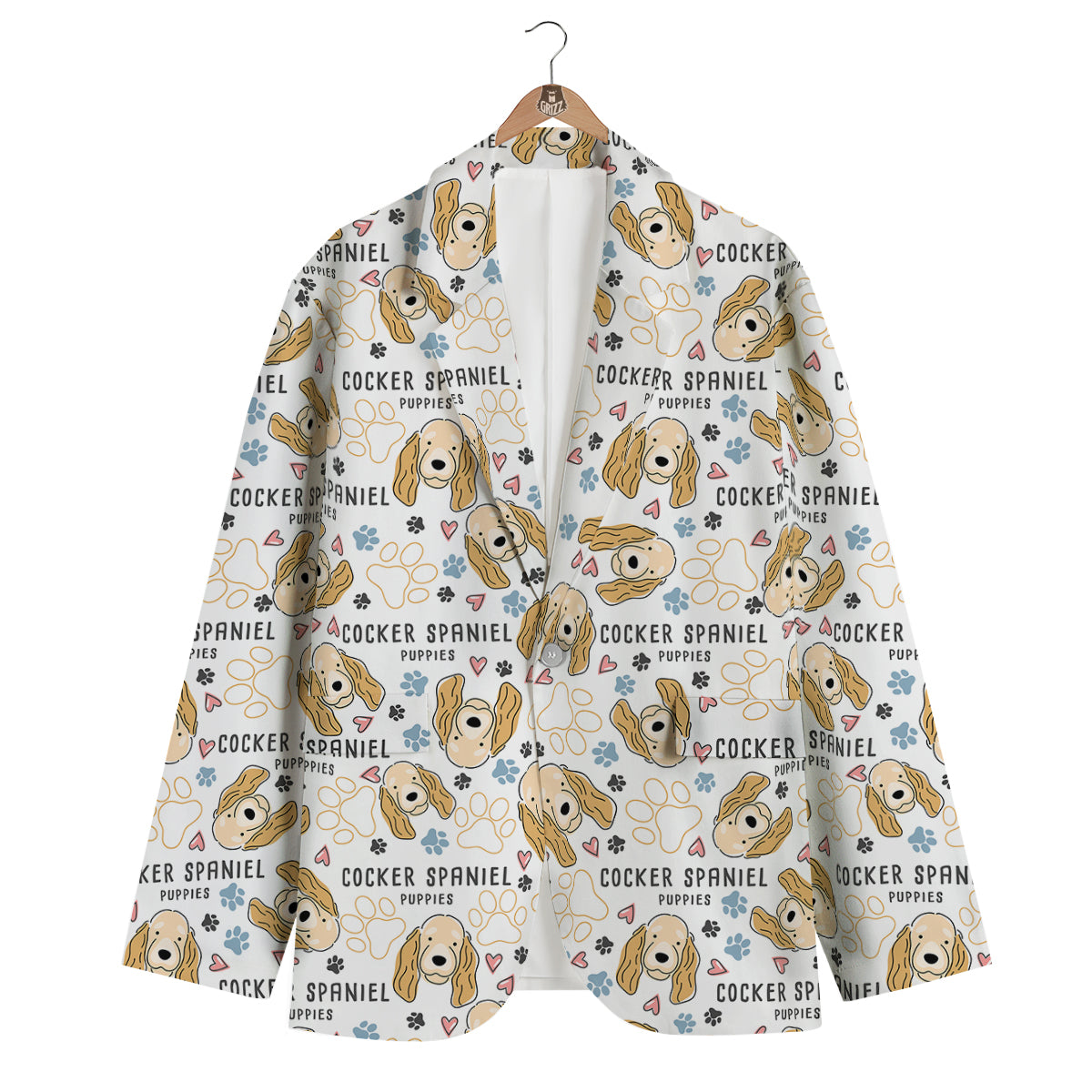 Cute Cocker spaniel Print Pattern Men's Blazer-grizzshop