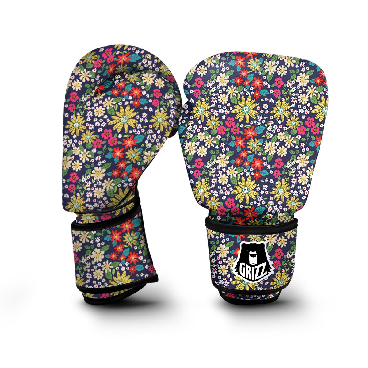 Cute Colorful Daisy Pattern Print Boxing Gloves-grizzshop