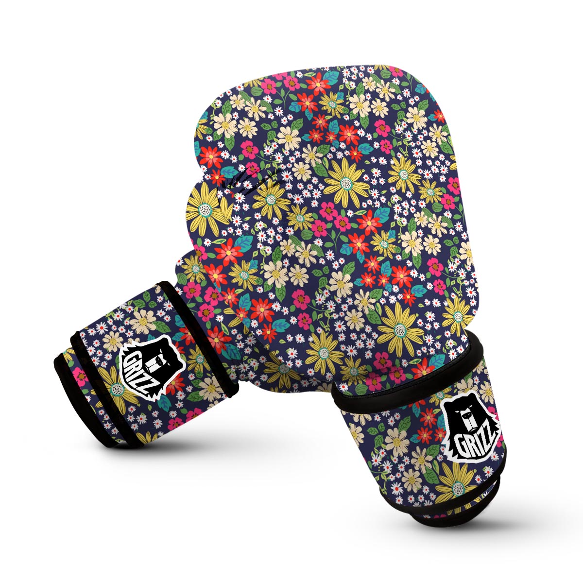 Cute Colorful Daisy Pattern Print Boxing Gloves-grizzshop
