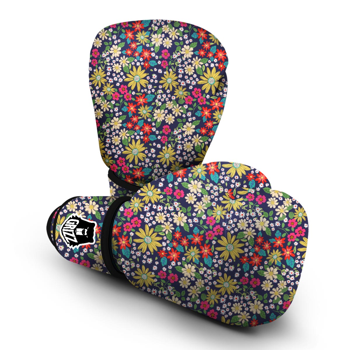 Cute Colorful Daisy Pattern Print Boxing Gloves-grizzshop