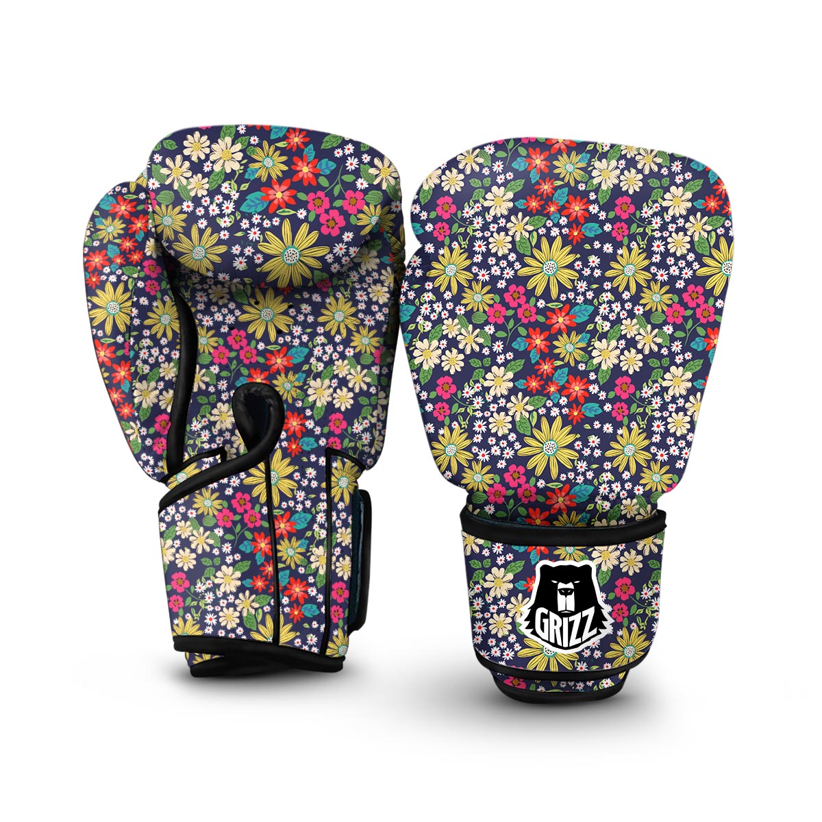 Cute Colorful Daisy Pattern Print Boxing Gloves-grizzshop