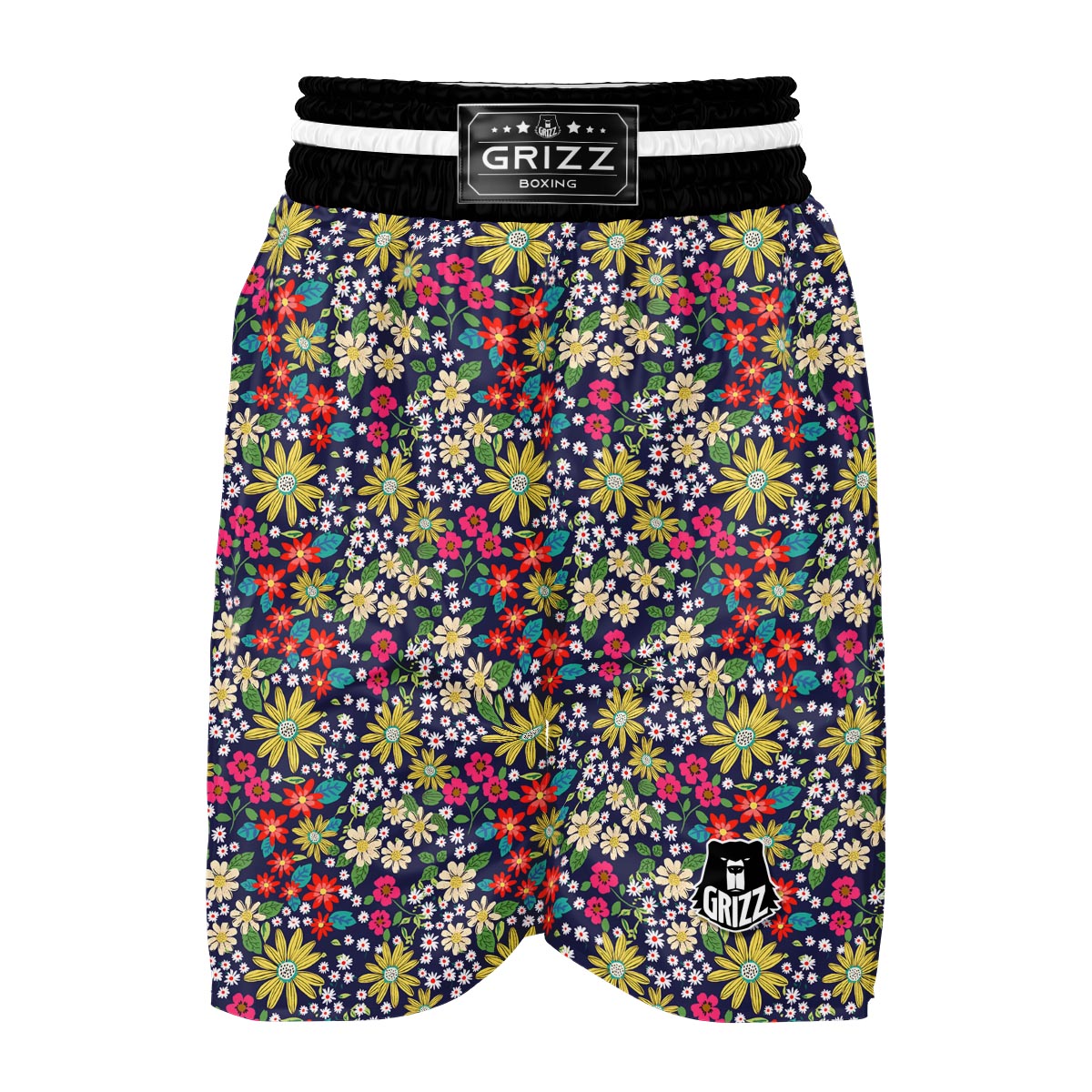 Cute Colorful Daisy Pattern Print Boxing Shorts-grizzshop