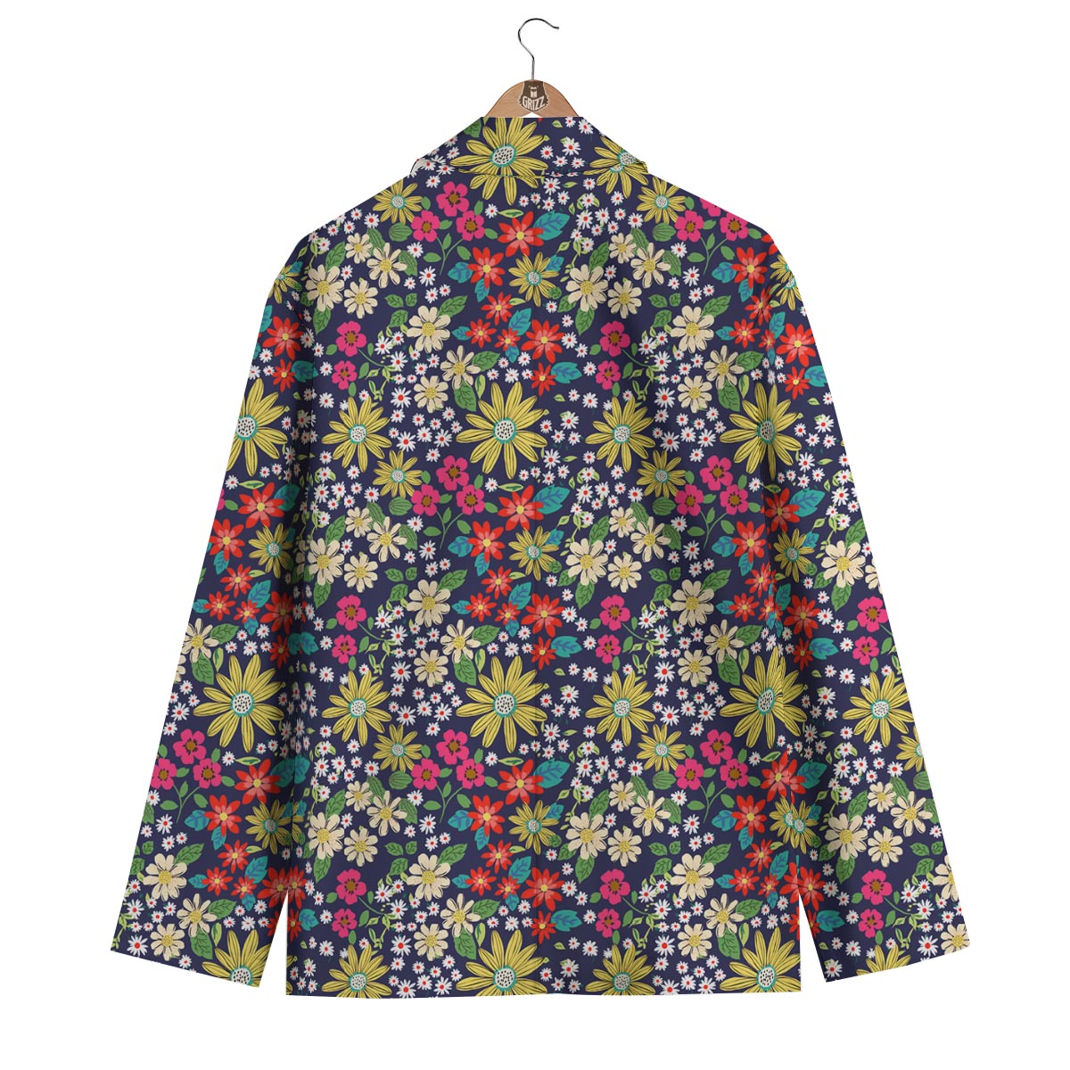 Cute Colorful Daisy Pattern Print Men's Blazer-grizzshop