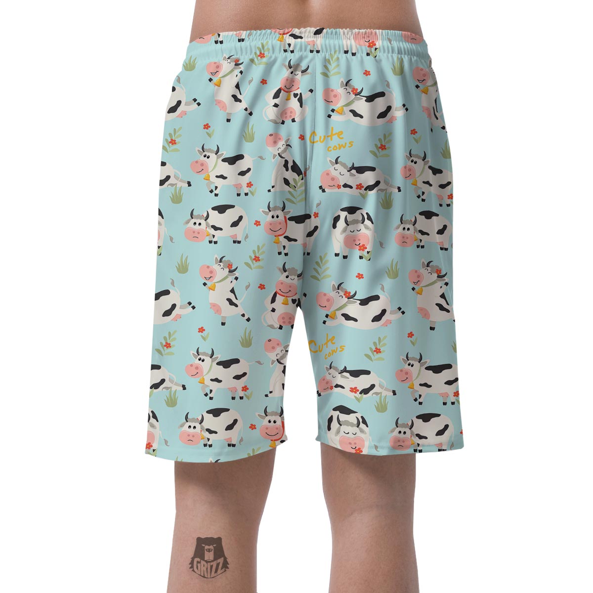 Cute Cow Print Men's Shorts-grizzshop