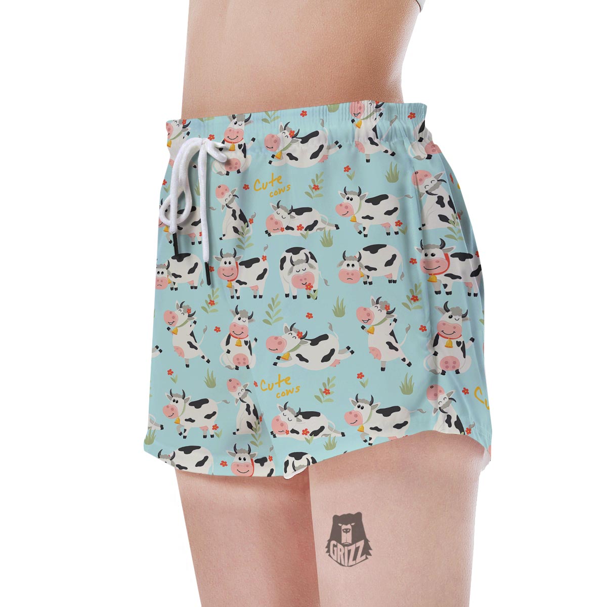 Cute Cow Print Women's Shorts-grizzshop