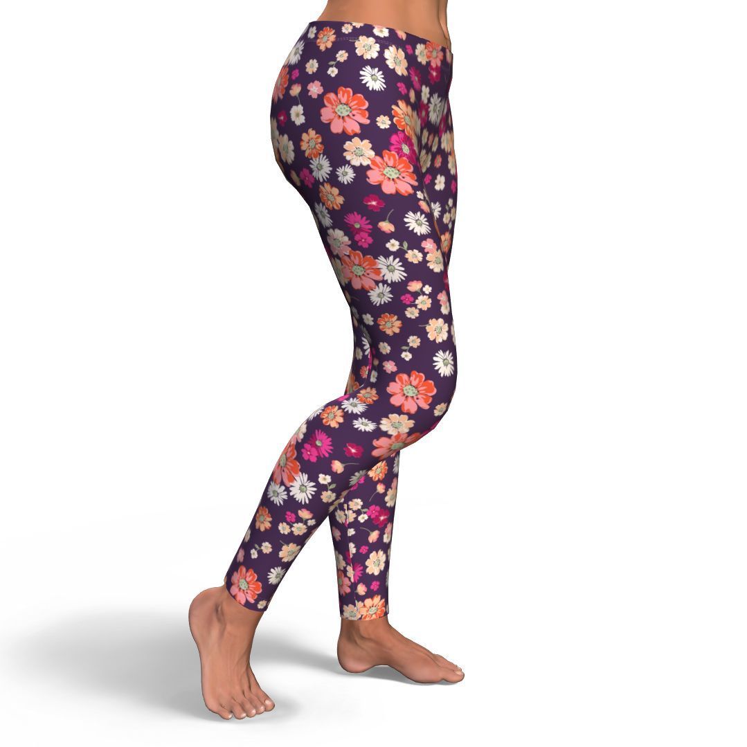 Cute Daisy Colorful Pattern Print Pattern Women Leggings-grizzshop