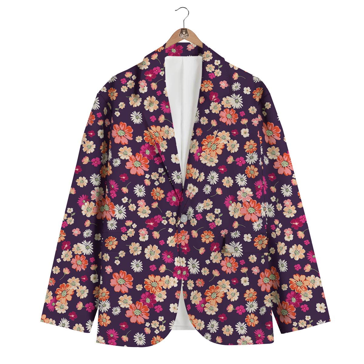 Cute Daisy ColorfulPattern Print Men's Blazer-grizzshop