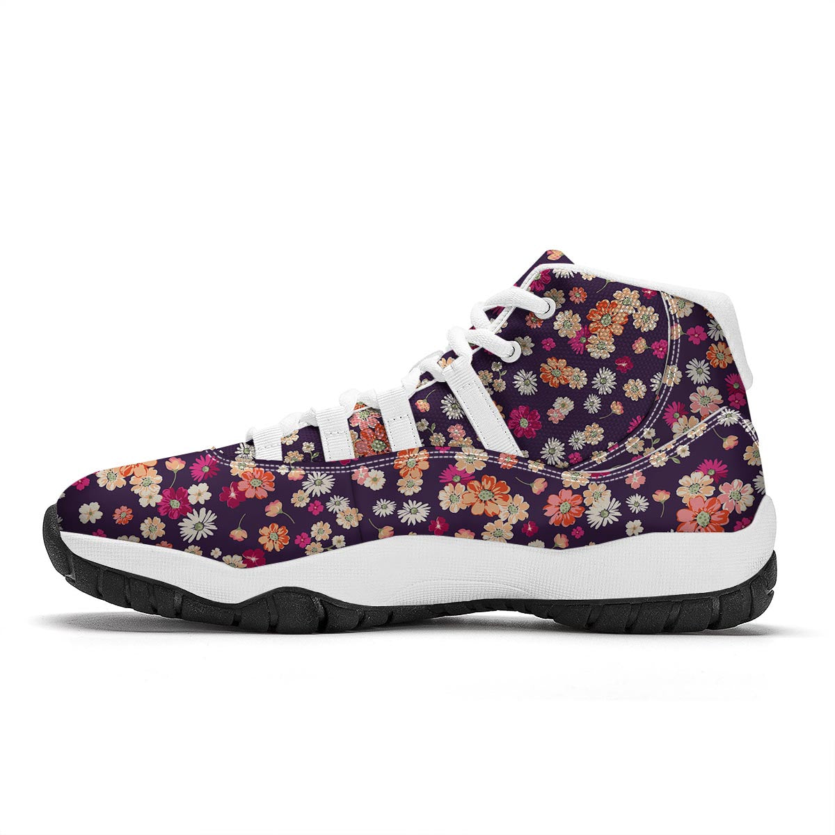 Cute Daisy ColorfulPattern Print White Bball Shoes-grizzshop