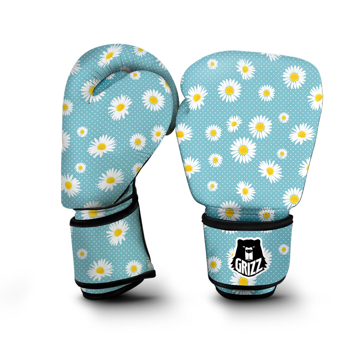 Cute Daisy Polkadot Pattern Print Boxing Gloves-grizzshop