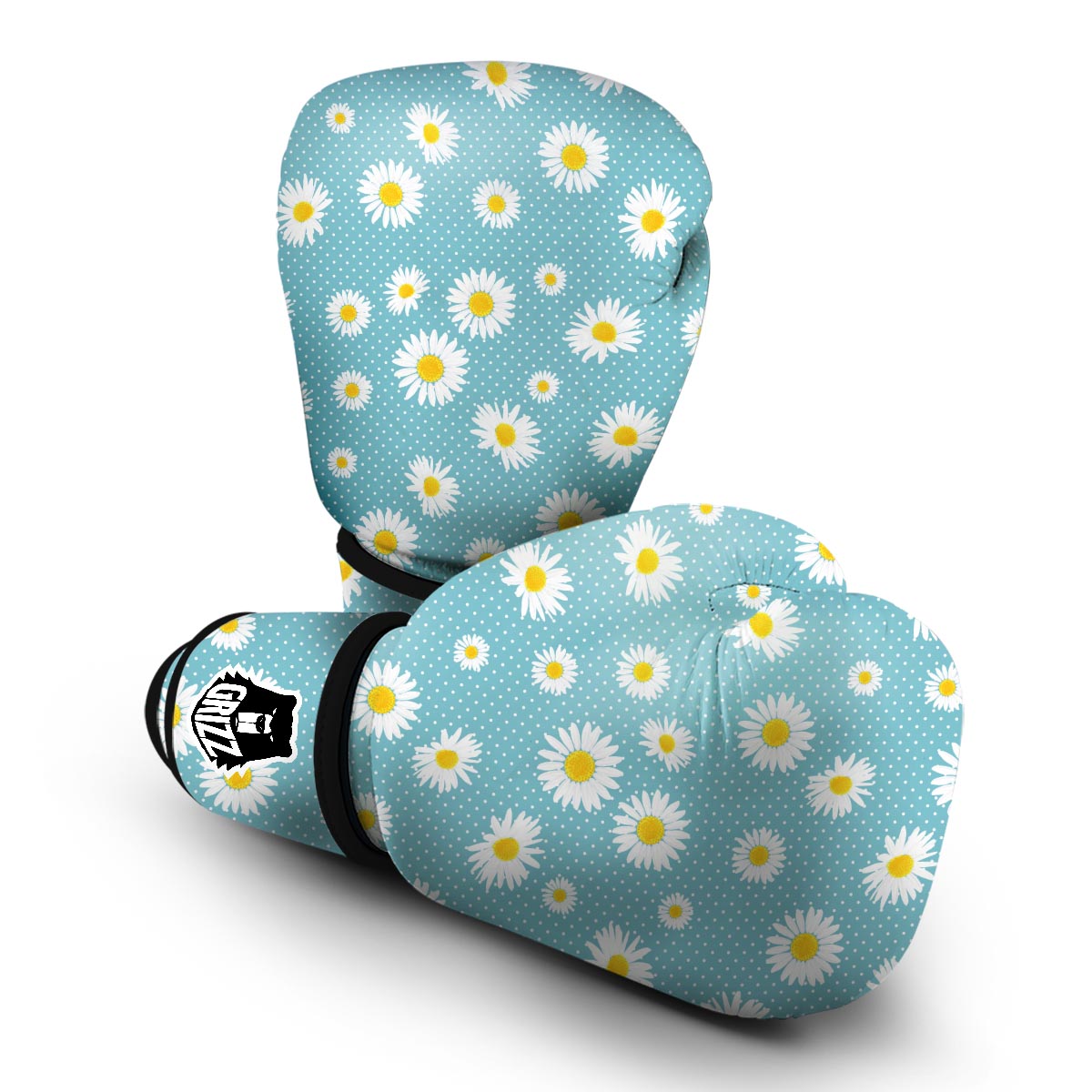 Cute Daisy Polkadot Pattern Print Boxing Gloves-grizzshop