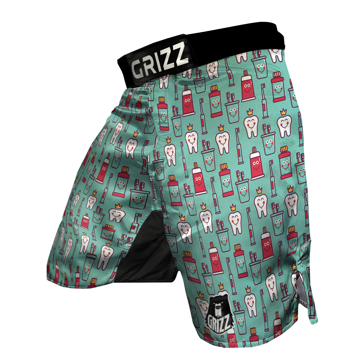 Cute Dental Floss And Tooth Print Pattern MMA Shorts-grizzshop