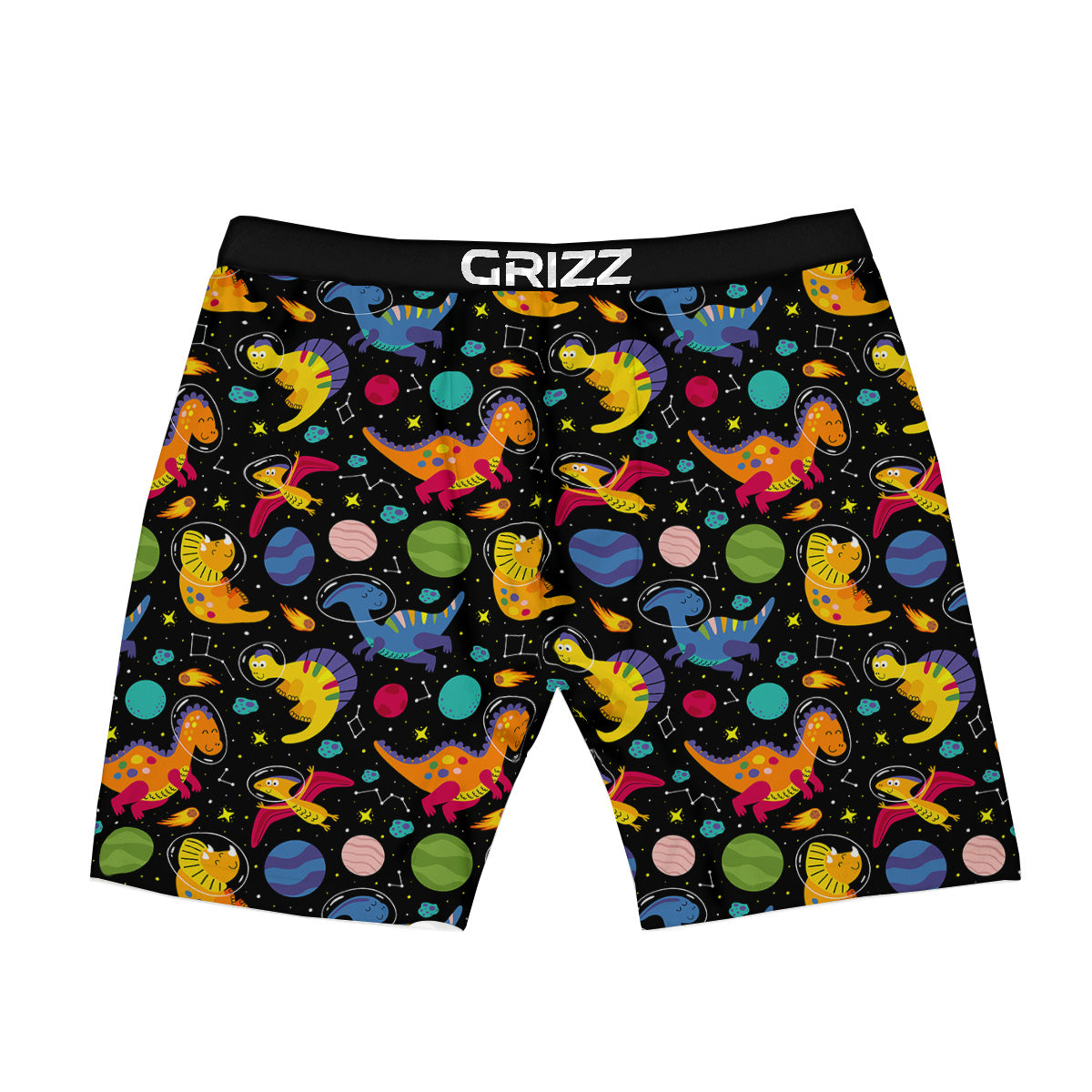 Cute Dinosaurs In Space Print Pattern Boxer Briefs-grizzshop