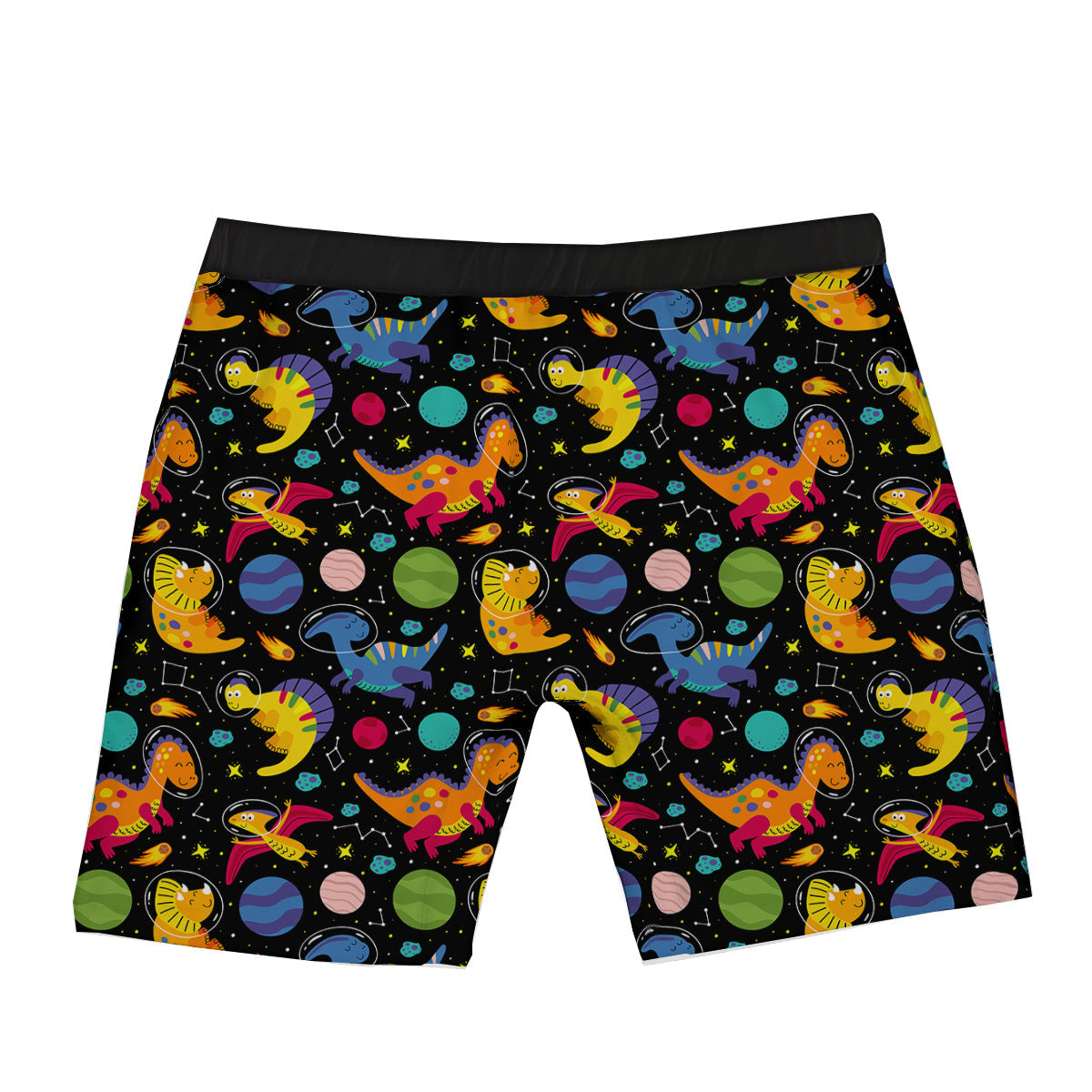 Cute Dinosaurs In Space Print Pattern Boxer Briefs-grizzshop