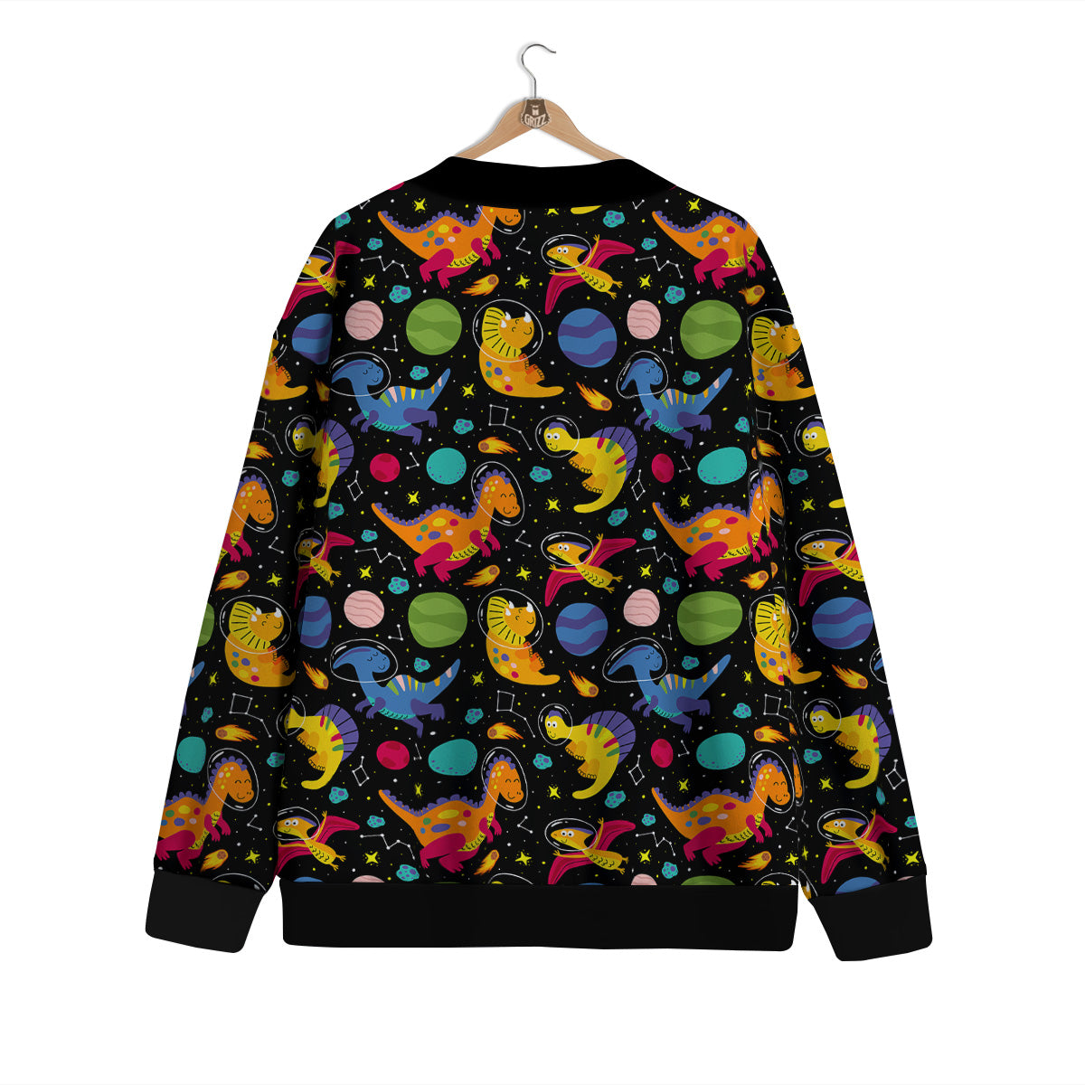 Cute Dinosaurs In Space Print Pattern Cardigan-grizzshop