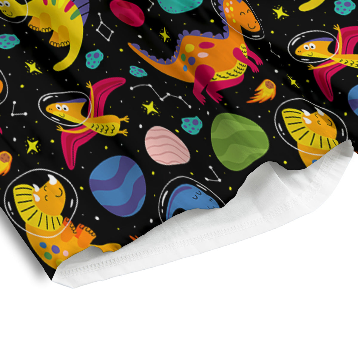 Cute Dinosaurs In Space Print Pattern Men's Athletic Shorts