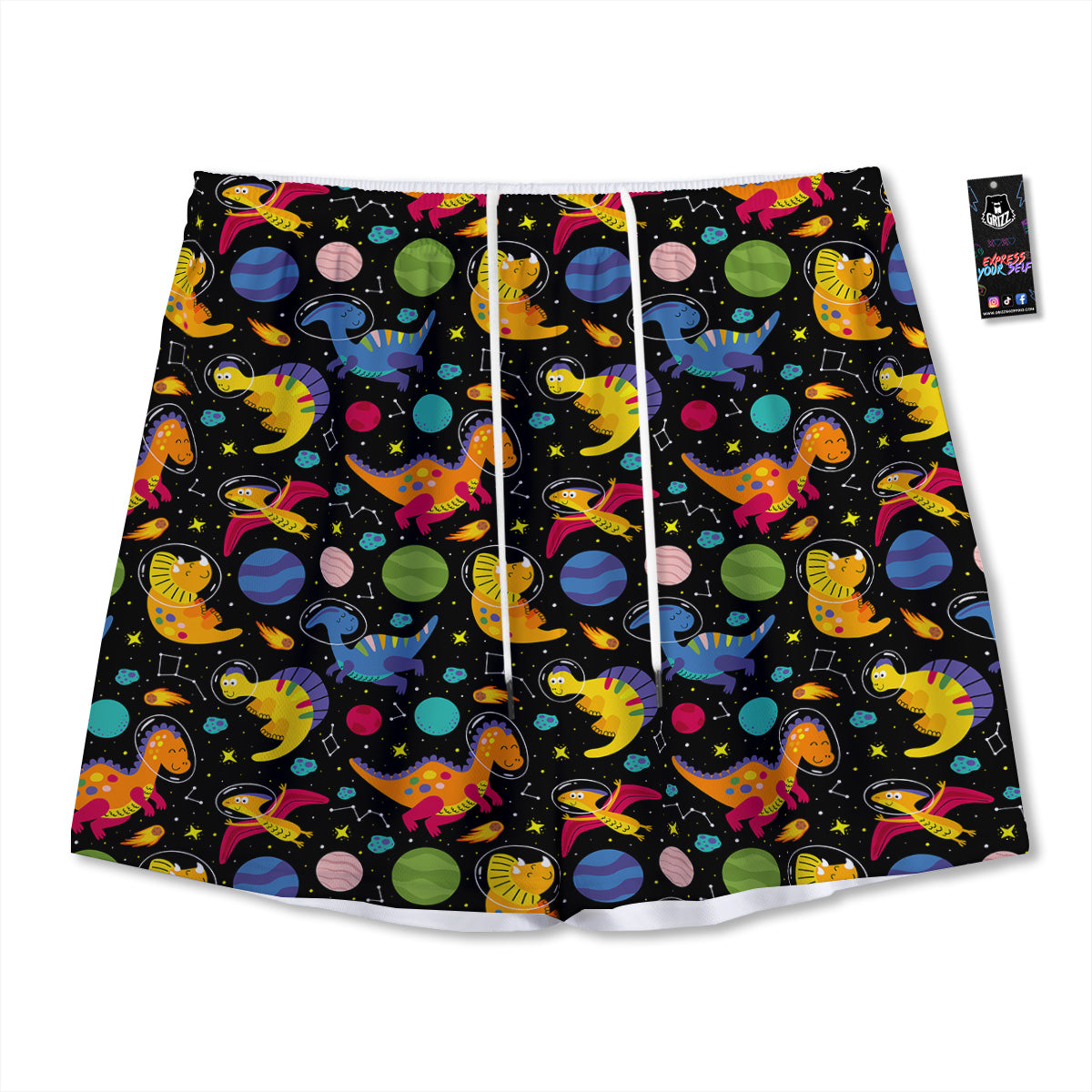 German Shepherd Drawing Print Pattern Mesh Shorts