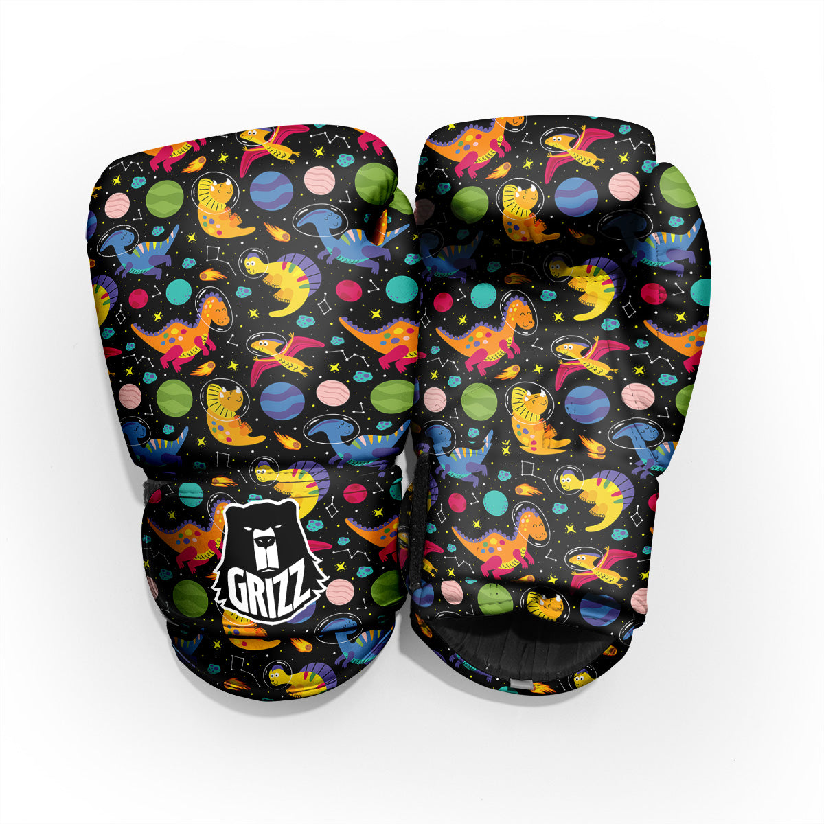 Cute Dinosaurs In Space Print Pattern Pro Boxing Glove
