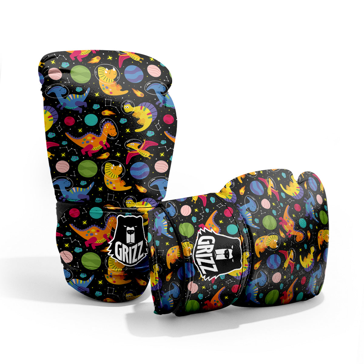 Cute Dinosaurs In Space Print Pattern Pro Boxing Glove