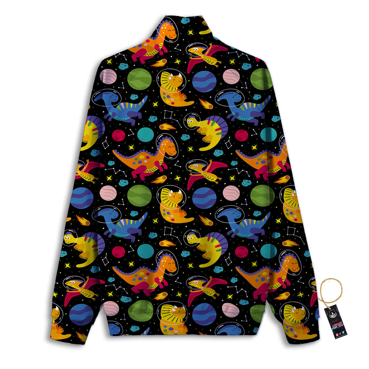 Cute Dinosaurs In Space Print Pattern Track Jacket-grizzshop