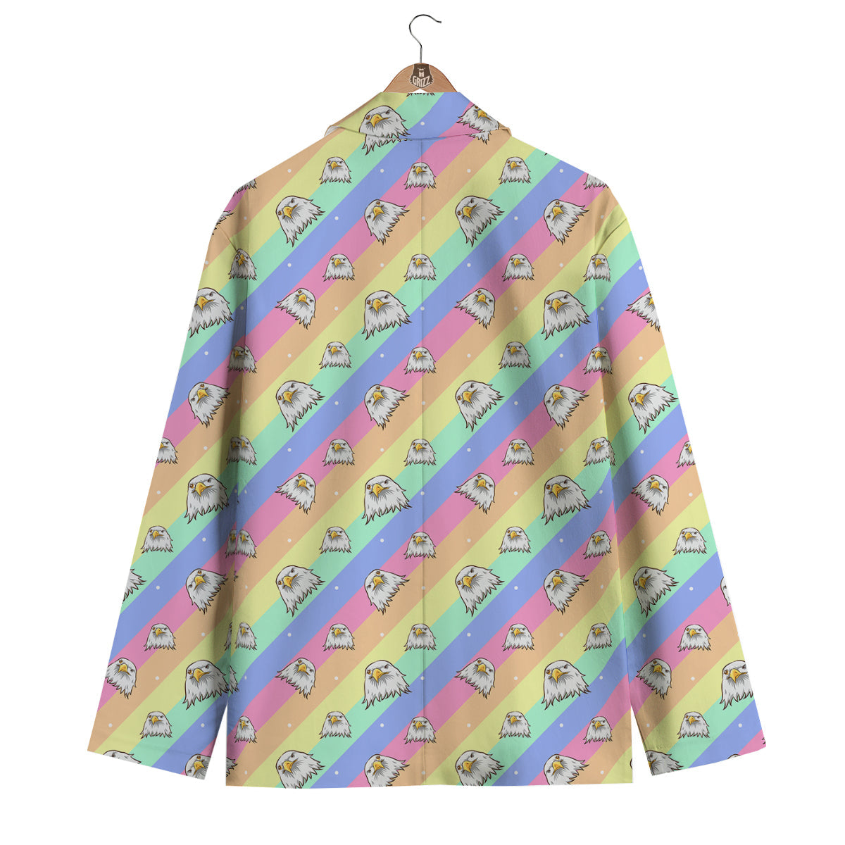 Cute Eagle Rainbow Print Pattern Men's Blazer-grizzshop