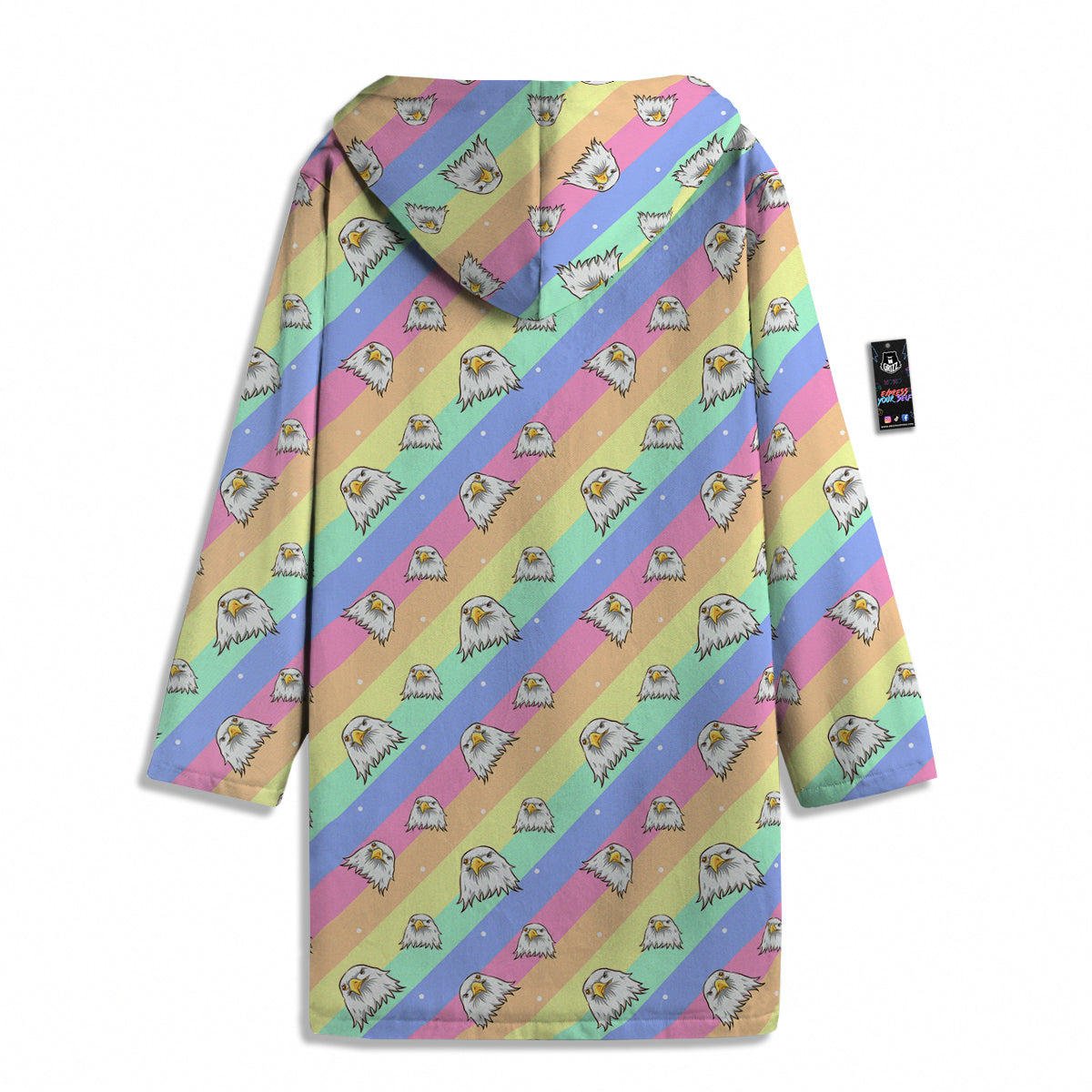 Cute Eagle Rainbow Print Pattern Men's Windbreaker Jacket-grizzshop
