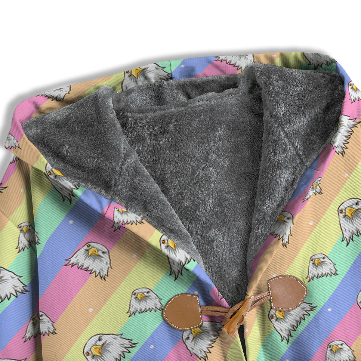 Cute Eagle Rainbow Print Pattern Men's Windbreaker Jacket-grizzshop