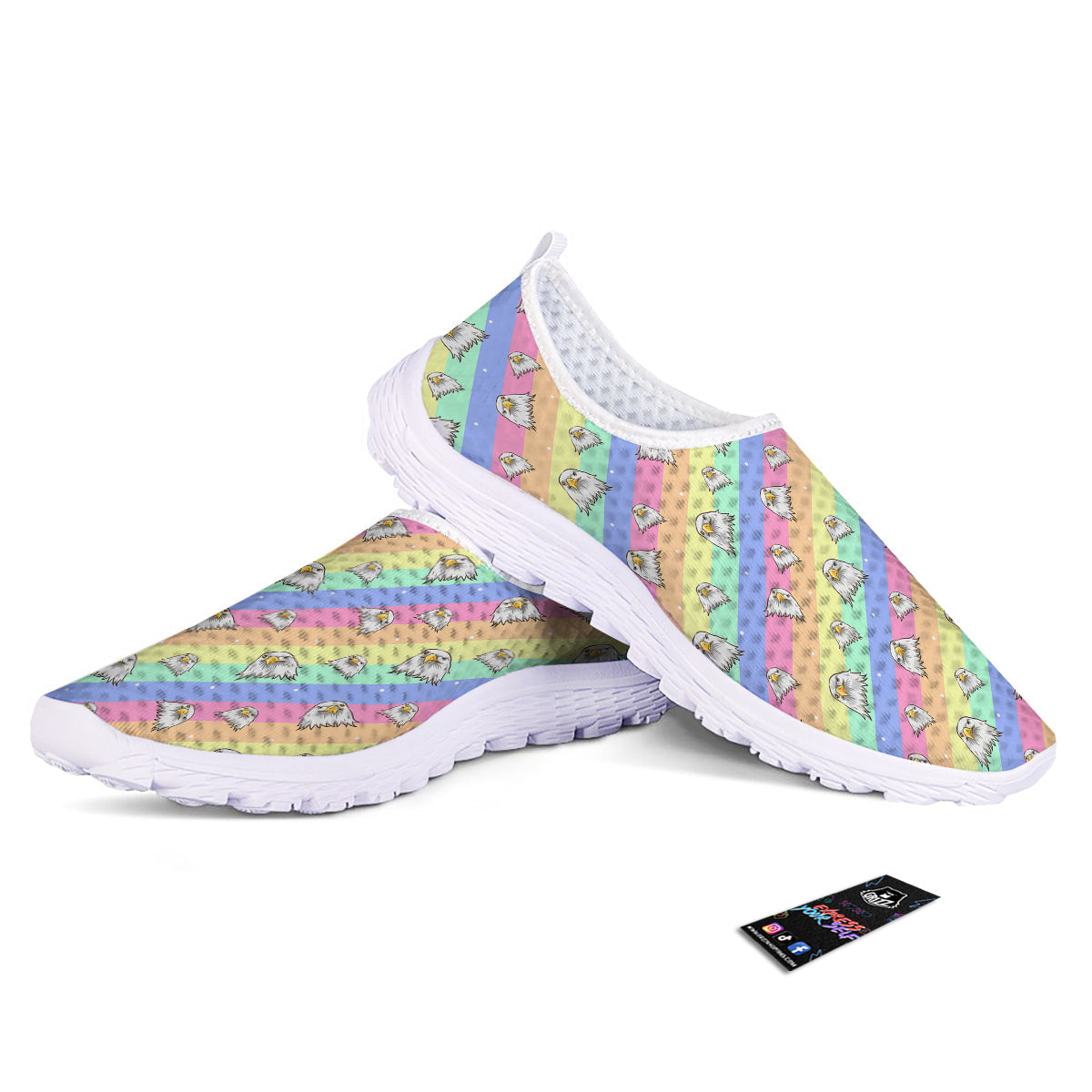 Cute Eagle Rainbow Print Pattern Nurse Shoes-grizzshop