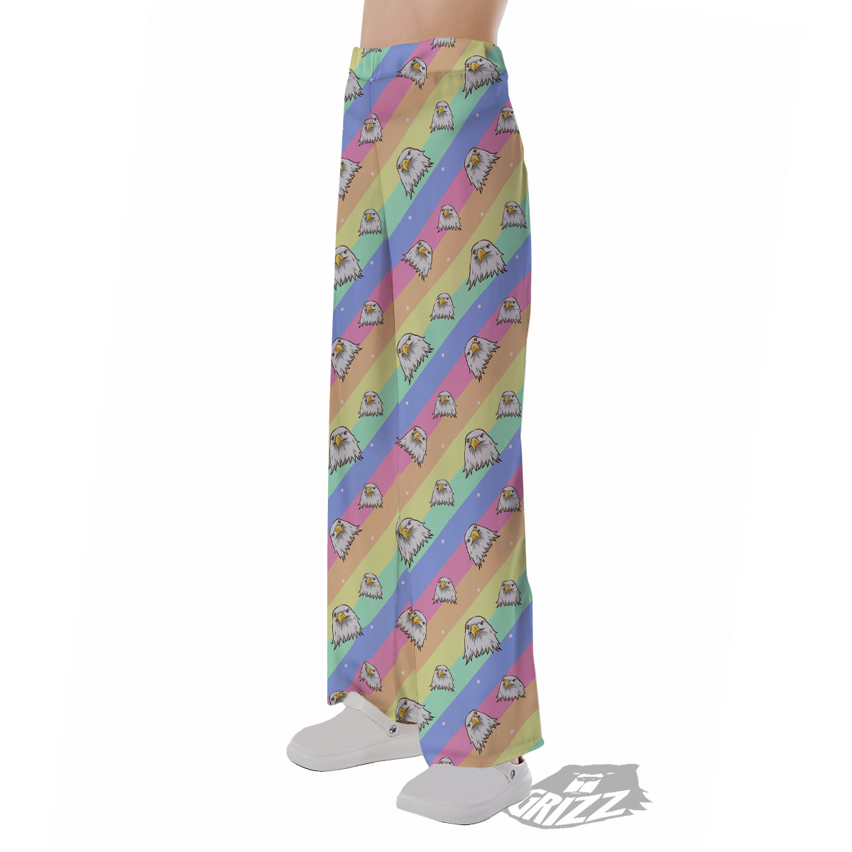Cute Eagle Rainbow Print Pattern Pajama Pants-grizzshop