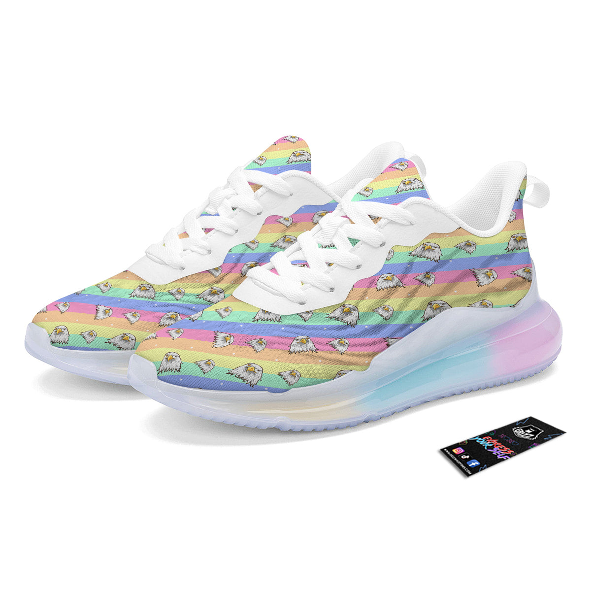 Cute Eagle Rainbow Print Pattern Running Sneakers-grizzshop